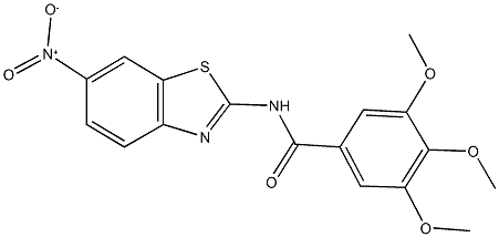 N-{6-nitro-1,3-benzothiazol-2-yl}-3,4,5-trimethoxybenzamide 结构式