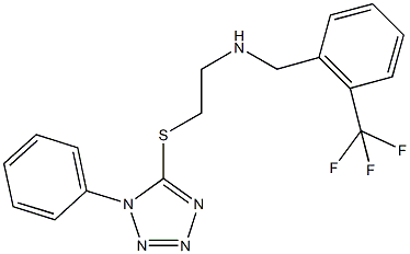 2-[(1-phenyl-1H-tetraazol-5-yl)sulfanyl]-N-[2-(trifluoromethyl)benzyl]ethanamine 结构式