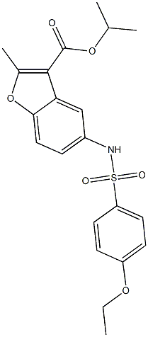 isopropyl 5-{[(4-ethoxyphenyl)sulfonyl]amino}-2-methyl-1-benzofuran-3-carboxylate 结构式