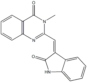 3-methyl-2-[(2-oxo-1,2-dihydro-3H-indol-3-ylidene)methyl]-4(3H)-quinazolinone 结构式
