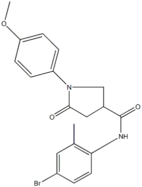 N-(4-bromo-2-methylphenyl)-1-(4-methoxyphenyl)-5-oxo-3-pyrrolidinecarboxamide 结构式