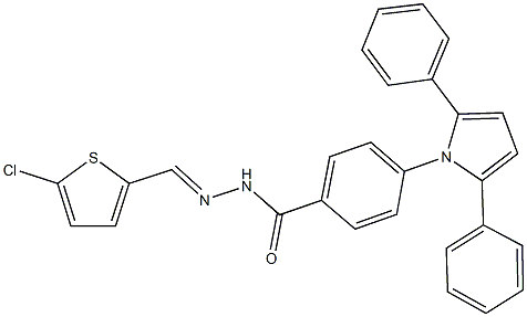 N'-[(5-chlorothien-2-yl)methylene]-4-(2,5-diphenyl-1H-pyrrol-1-yl)benzohydrazide 结构式