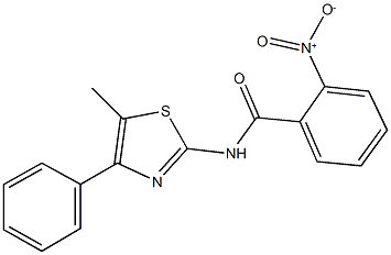 2-nitro-N-(5-methyl-4-phenyl-1,3-thiazol-2-yl)benzamide 结构式
