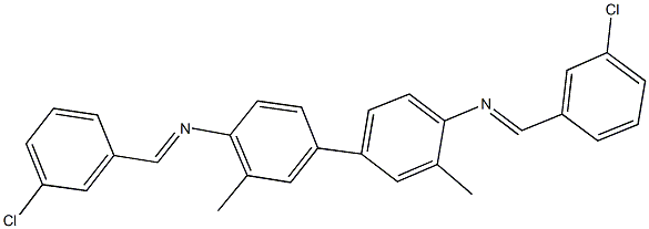 N-(3-chlorobenzylidene)-N-{4'-[(3-chlorobenzylidene)amino]-3,3'-dimethyl[1,1'-biphenyl]-4-yl}amine 结构式