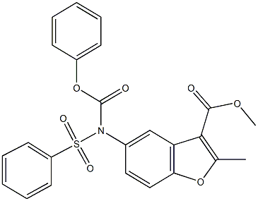 methyl 2-methyl-5-[(phenoxycarbonyl)(phenylsulfonyl)amino]-1-benzofuran-3-carboxylate 结构式