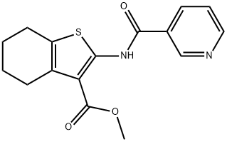 methyl 2-[(3-pyridinylcarbonyl)amino]-4,5,6,7-tetrahydro-1-benzothiophene-3-carboxylate 结构式