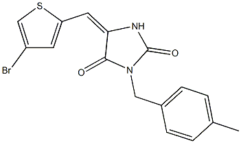 5-[(4-bromo-2-thienyl)methylene]-3-(4-methylbenzyl)-2,4-imidazolidinedione 结构式