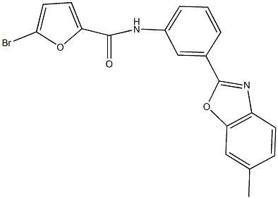 5-bromo-N-[3-(6-methyl-1,3-benzoxazol-2-yl)phenyl]-2-furamide 结构式