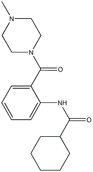 N-{2-[(4-methyl-1-piperazinyl)carbonyl]phenyl}cyclohexanecarboxamide 结构式