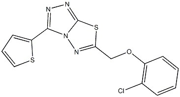 6-[(2-chlorophenoxy)methyl]-3-(2-thienyl)[1,2,4]triazolo[3,4-b][1,3,4]thiadiazole 结构式