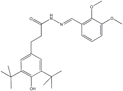 3-(3,5-ditert-butyl-4-hydroxyphenyl)-N'-(2,3-dimethoxybenzylidene)propanohydrazide 结构式