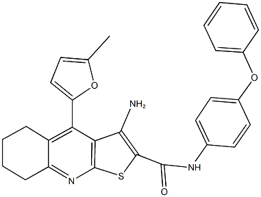 3-amino-4-(5-methyl-2-furyl)-N-(4-phenoxyphenyl)-5,6,7,8-tetrahydrothieno[2,3-b]quinoline-2-carboxamide 结构式