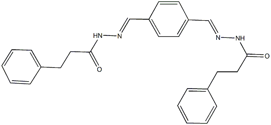 3-phenyl-N'-{4-[2-(3-phenylpropanoyl)carbohydrazonoyl]benzylidene}propanohydrazide 结构式