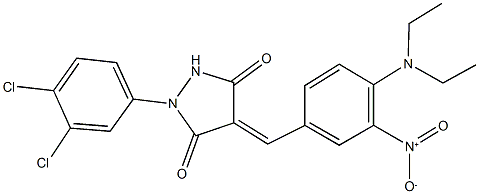 1-(3,4-dichlorophenyl)-4-{4-(diethylamino)-3-nitrobenzylidene}-3,5-pyrazolidinedione 结构式