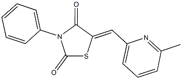 5-[(6-methyl-2-pyridinyl)methylene]-3-phenyl-1,3-thiazolidine-2,4-dione 结构式