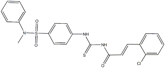 4-[({[3-(2-chlorophenyl)acryloyl]amino}carbothioyl)amino]-N-methyl-N-phenylbenzenesulfonamide 结构式