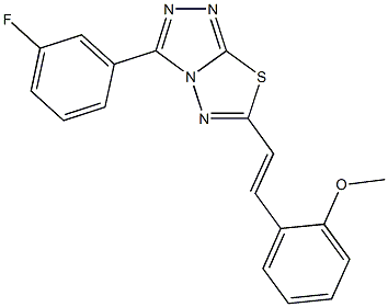 2-{2-[3-(3-fluorophenyl)[1,2,4]triazolo[3,4-b][1,3,4]thiadiazol-6-yl]vinyl}phenyl methyl ether 结构式