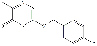 3-[(4-chlorobenzyl)sulfanyl]-6-methyl-1,2,4-triazin-5(4H)-one 结构式