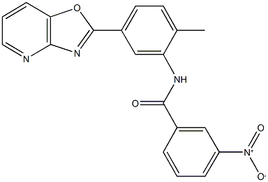 3-nitro-N-(2-methyl-5-[1,3]oxazolo[4,5-b]pyridin-2-ylphenyl)benzamide 结构式