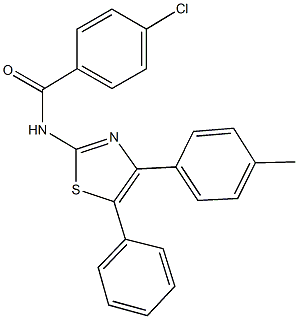 4-chloro-N-[4-(4-methylphenyl)-5-phenyl-1,3-thiazol-2-yl]benzamide 结构式