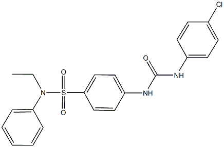 4-{[(4-chloroanilino)carbonyl]amino}-N-ethyl-N-phenylbenzenesulfonamide 结构式