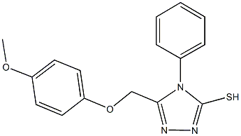 5-[(4-methoxyphenoxy)methyl]-4-phenyl-4H-1,2,4-triazol-3-yl hydrosulfide 结构式