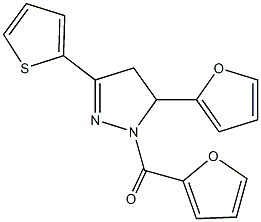 1-(2-furoyl)-5-(2-furyl)-3-(2-thienyl)-4,5-dihydro-1H-pyrazole 结构式