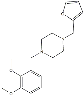 1-(2,3-dimethoxybenzyl)-4-(2-furylmethyl)piperazine 结构式