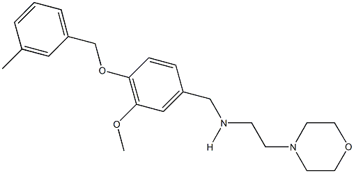 N-{3-methoxy-4-[(3-methylbenzyl)oxy]benzyl}-N-[2-(4-morpholinyl)ethyl]amine 结构式