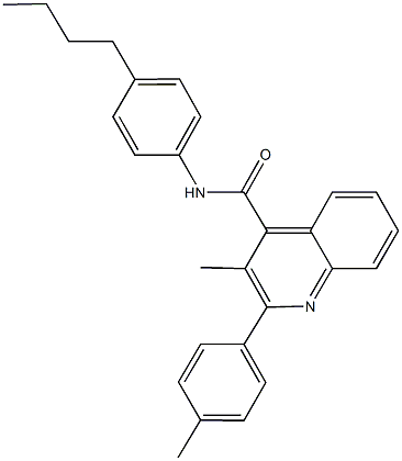 N-(4-butylphenyl)-3-methyl-2-(4-methylphenyl)-4-quinolinecarboxamide 结构式