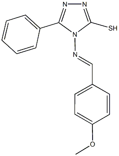 4-[(4-methoxybenzylidene)amino]-5-phenyl-4H-1,2,4-triazol-3-yl hydrosulfide 结构式