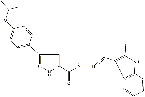 3-(4-isopropoxyphenyl)-N'-[(2-methyl-1H-indol-3-yl)methylene]-1H-pyrazole-5-carbohydrazide 结构式