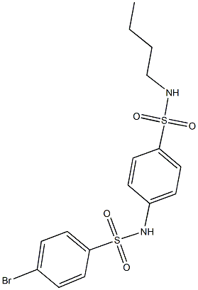 4-bromo-N-{4-[(butylamino)sulfonyl]phenyl}benzenesulfonamide 结构式