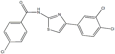 4-chloro-N-[4-(3,4-dichlorophenyl)-1,3-thiazol-2-yl]benzamide 结构式