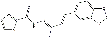 N'-[3-(1,3-benzodioxol-5-yl)-1-methyl-2-propenylidene]-2-thiophenecarbohydrazide 结构式