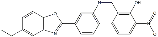 2-({[3-(5-ethyl-1,3-benzoxazol-2-yl)phenyl]imino}methyl)-6-nitrophenol 结构式