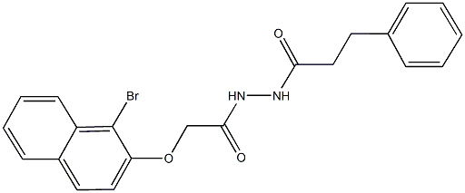 2-[(1-bromo-2-naphthyl)oxy]-N'-(3-phenylpropanoyl)acetohydrazide 结构式