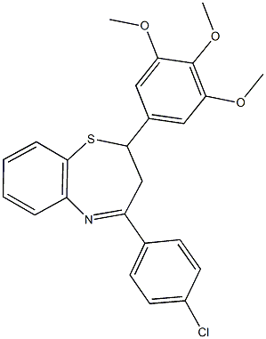 4-(4-chlorophenyl)-2-(3,4,5-trimethoxyphenyl)-2,3-dihydro-1,5-benzothiazepine 结构式