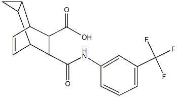 7-{[3-(trifluoromethyl)anilino]carbonyl}tricyclo[3.2.2.0~2,4~]non-8-ene-6-carboxylic acid 结构式