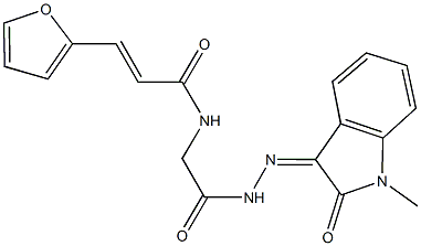 3-(2-furyl)-N-{2-[2-(1-methyl-2-oxo-1,2-dihydro-3H-indol-3-ylidene)hydrazino]-2-oxoethyl}acrylamide 结构式