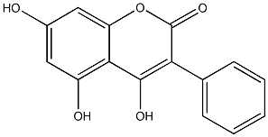 4,5,7-trihydroxy-3-phenyl-2H-chromen-2-one 结构式