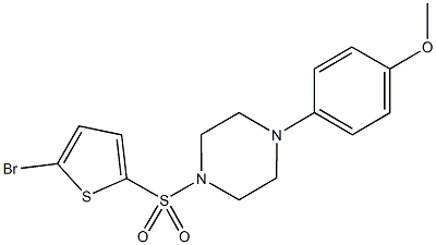 4-{4-[(5-bromo-2-thienyl)sulfonyl]-1-piperazinyl}phenyl methyl ether 结构式