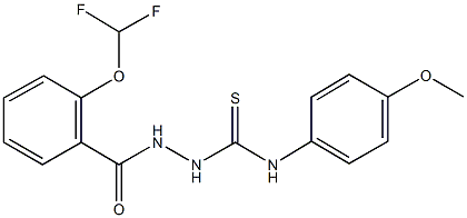 2-[2-(difluoromethoxy)benzoyl]-N-(4-methoxyphenyl)hydrazinecarbothioamide 结构式