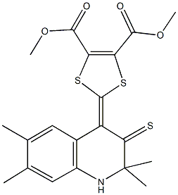 dimethyl 2-(2,2,6,7-tetramethyl-3-thioxo-2,3-dihydro-4(1H)-quinolinylidene)-1,3-dithiole-4,5-dicarboxylate 结构式