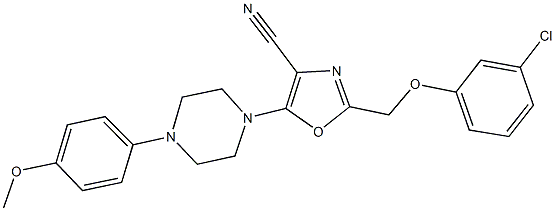 2-[(3-chlorophenoxy)methyl]-5-[4-(4-methoxyphenyl)-1-piperazinyl]-1,3-oxazole-4-carbonitrile 结构式