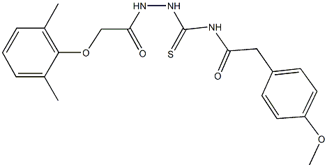 N-({2-[(2,6-dimethylphenoxy)acetyl]hydrazino}carbothioyl)-2-(4-methoxyphenyl)acetamide 结构式