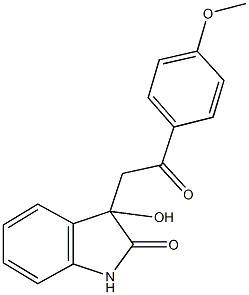 3-hydroxy-3-[2-(4-methoxyphenyl)-2-oxoethyl]-1,3-dihydro-2H-indol-2-one 结构式