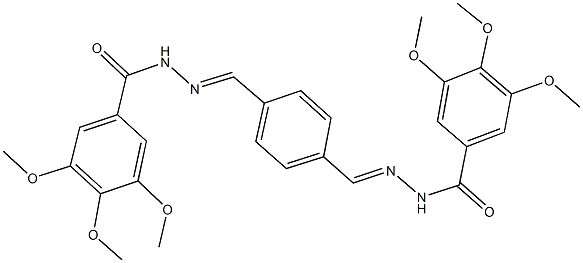 3,4,5-trimethoxy-N'-{4-[2-(3,4,5-trimethoxybenzoyl)carbohydrazonoyl]benzylidene}benzohydrazide 结构式