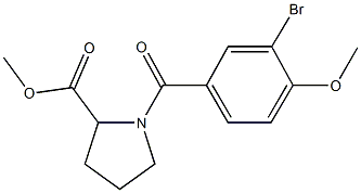 methyl 1-(3-bromo-4-methoxybenzoyl)-2-pyrrolidinecarboxylate 结构式