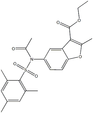 ethyl 5-[acetyl(mesitylsulfonyl)amino]-2-methyl-1-benzofuran-3-carboxylate 结构式